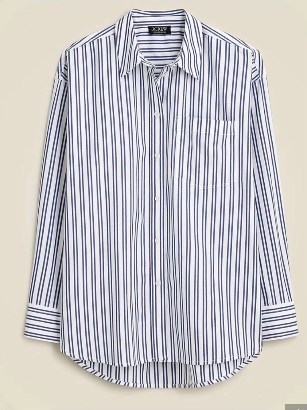 J. Crew Etienne oversized Blue and White Stripe Button-Up Shirt M EUC
